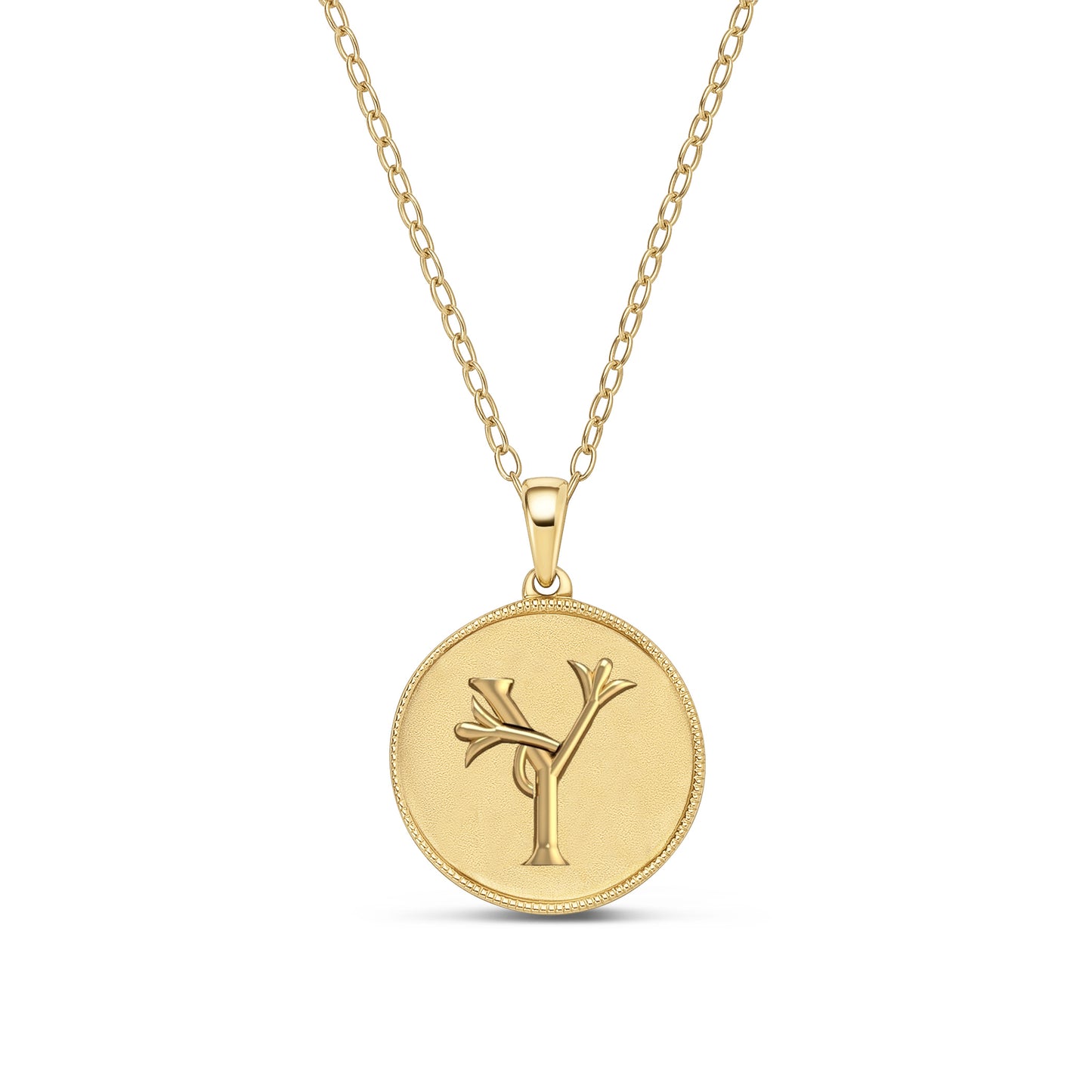 Classic Initial Milgrain Necklace