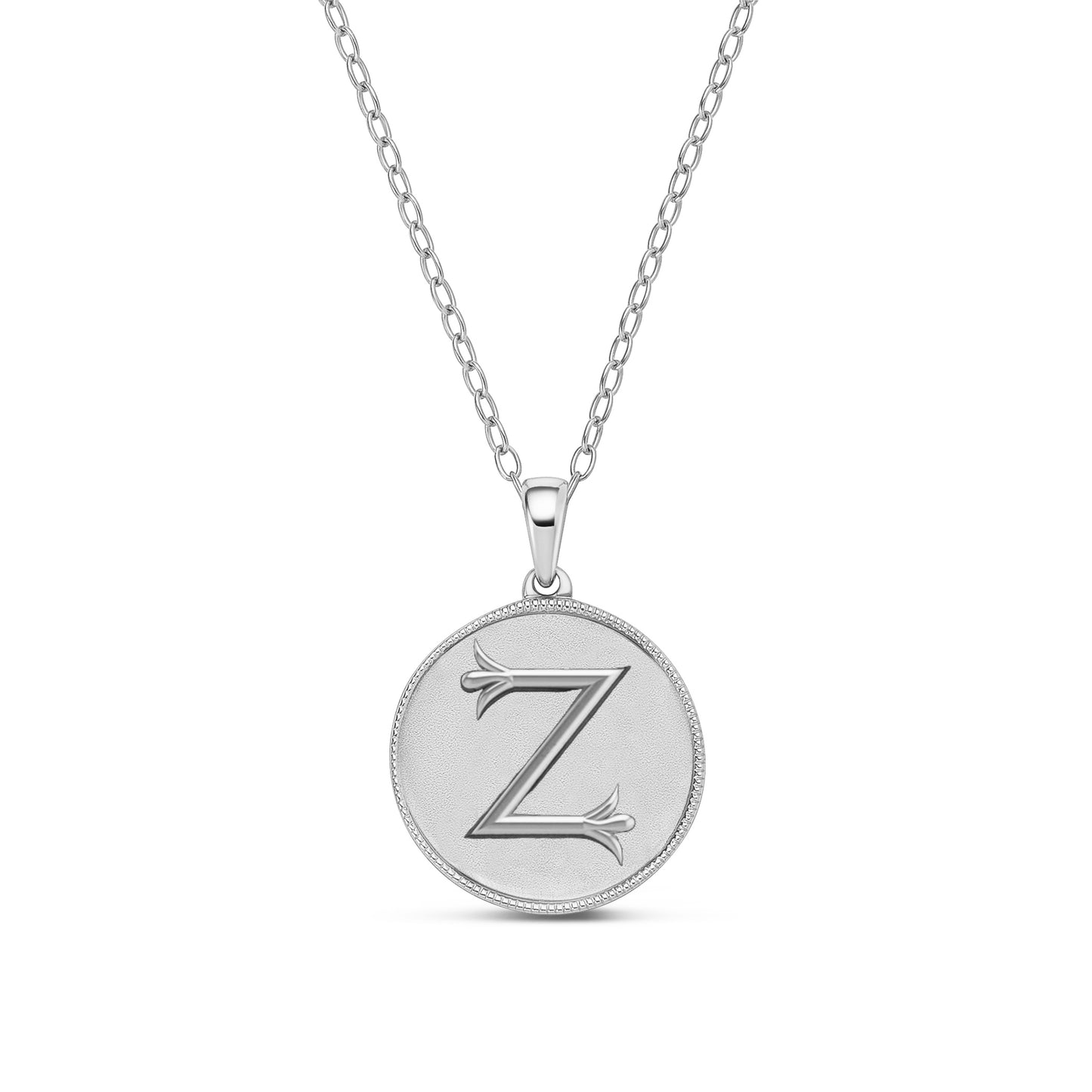 Classic Initial Milgrain Necklace