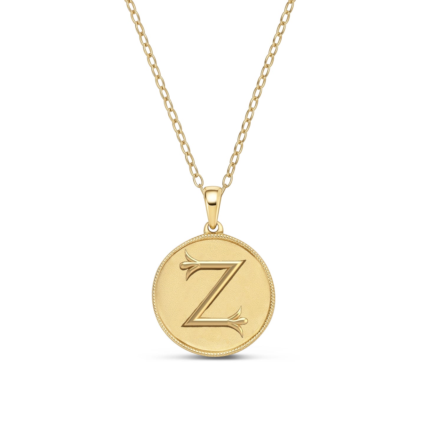 Classic Initial Milgrain Necklace