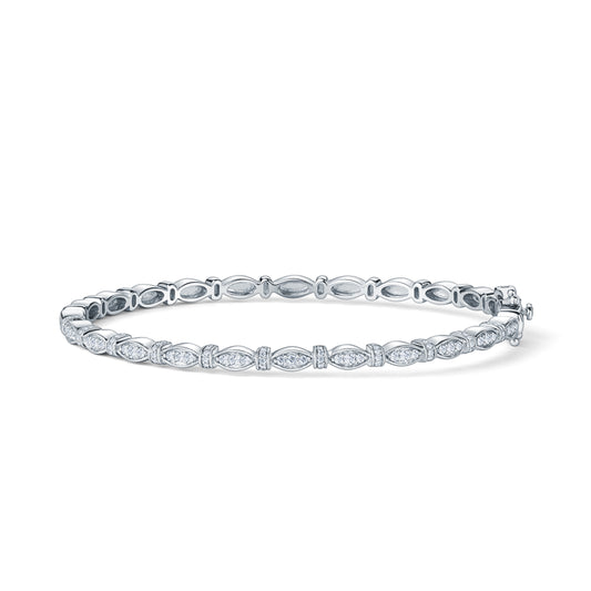 Diamond Designer Geometric Bangle Bracelet