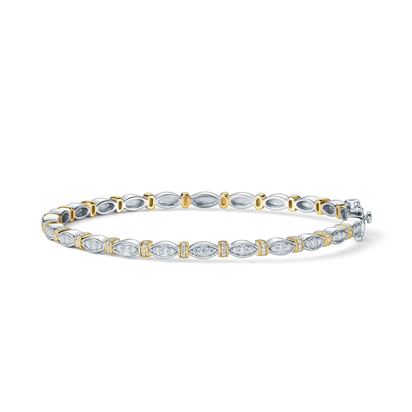 Diamond Designer Geometric Bangle Bracelet