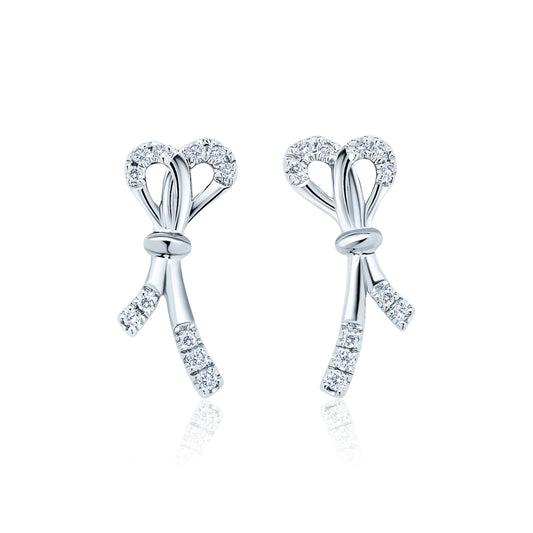 Classic Diamond Bow Earring Studs