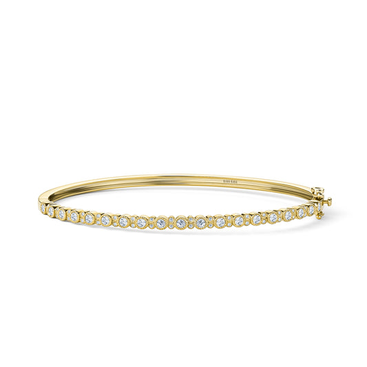 Round Diamond Milgrain Bangle Bracelet