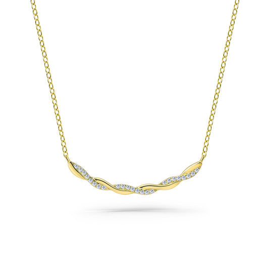 Thin Classic Diamond Twist Bar Necklace