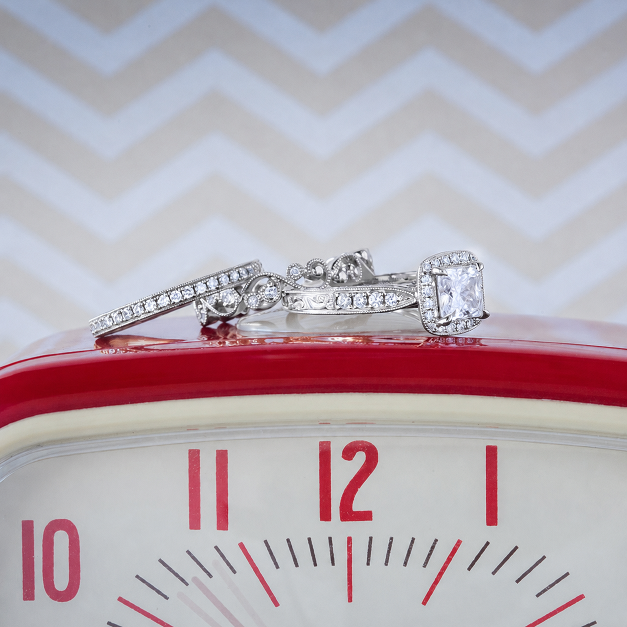 Classic Engraved Halo Diamond Engagement Ring