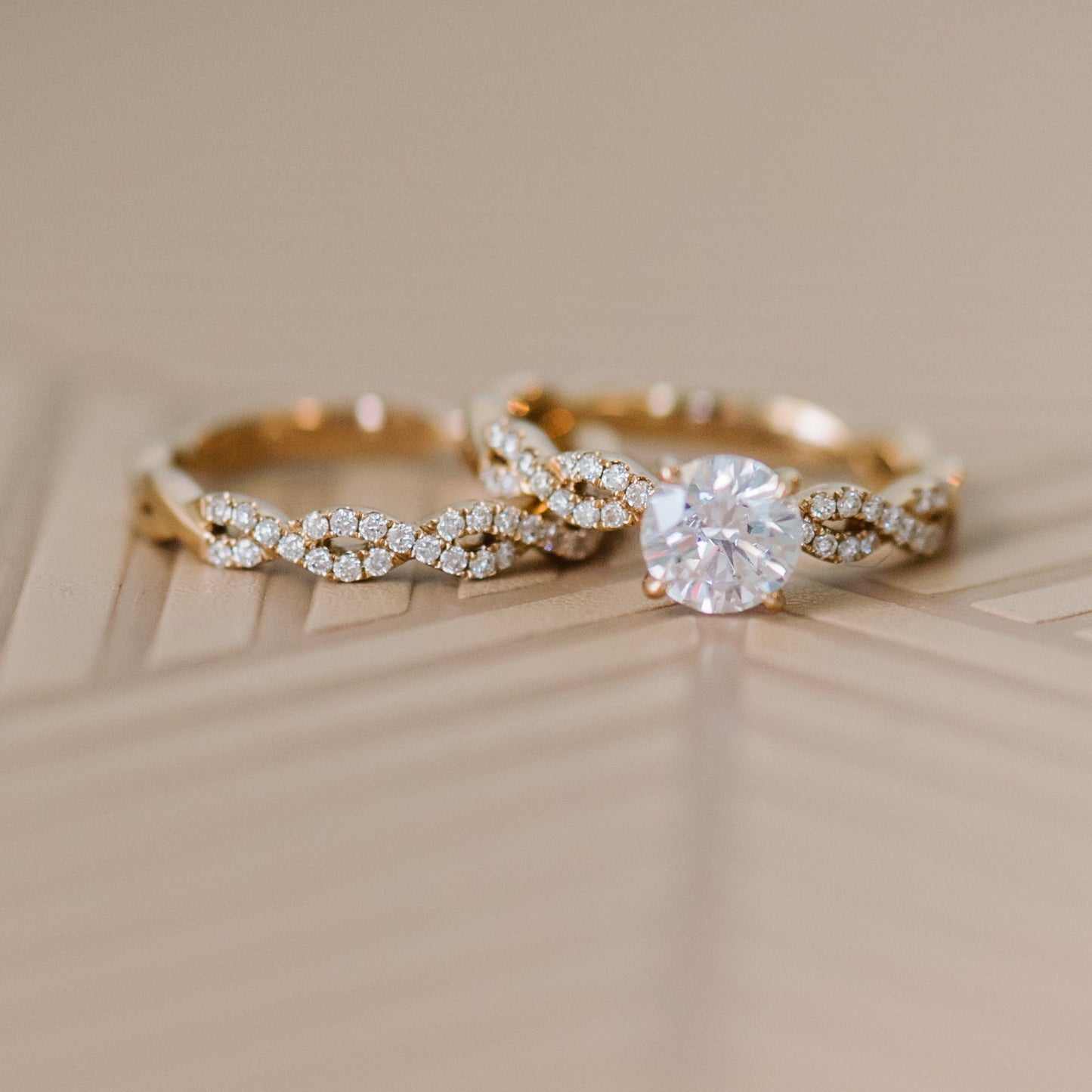Twisted Prong Set Diamond Engagement Ring