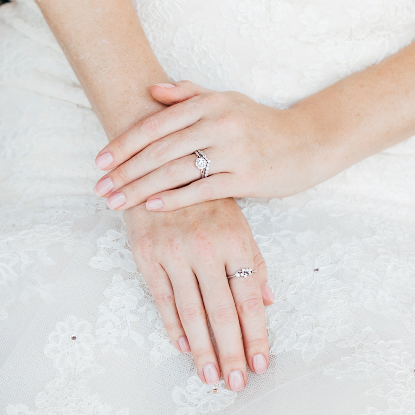 Floral Delicate Halo Diamond Engagement Ring