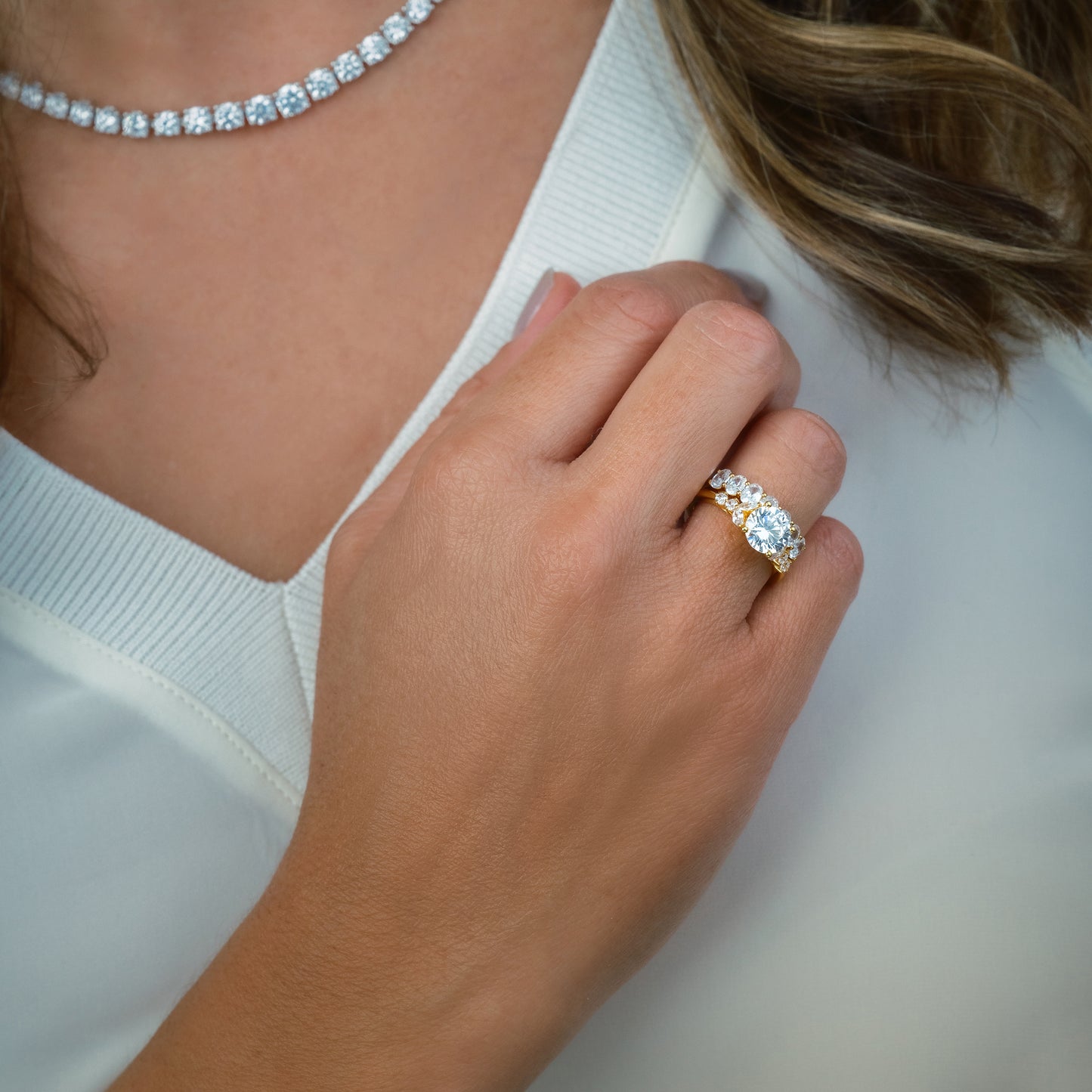 Marquise Diamond Cathedral Engagement Ring