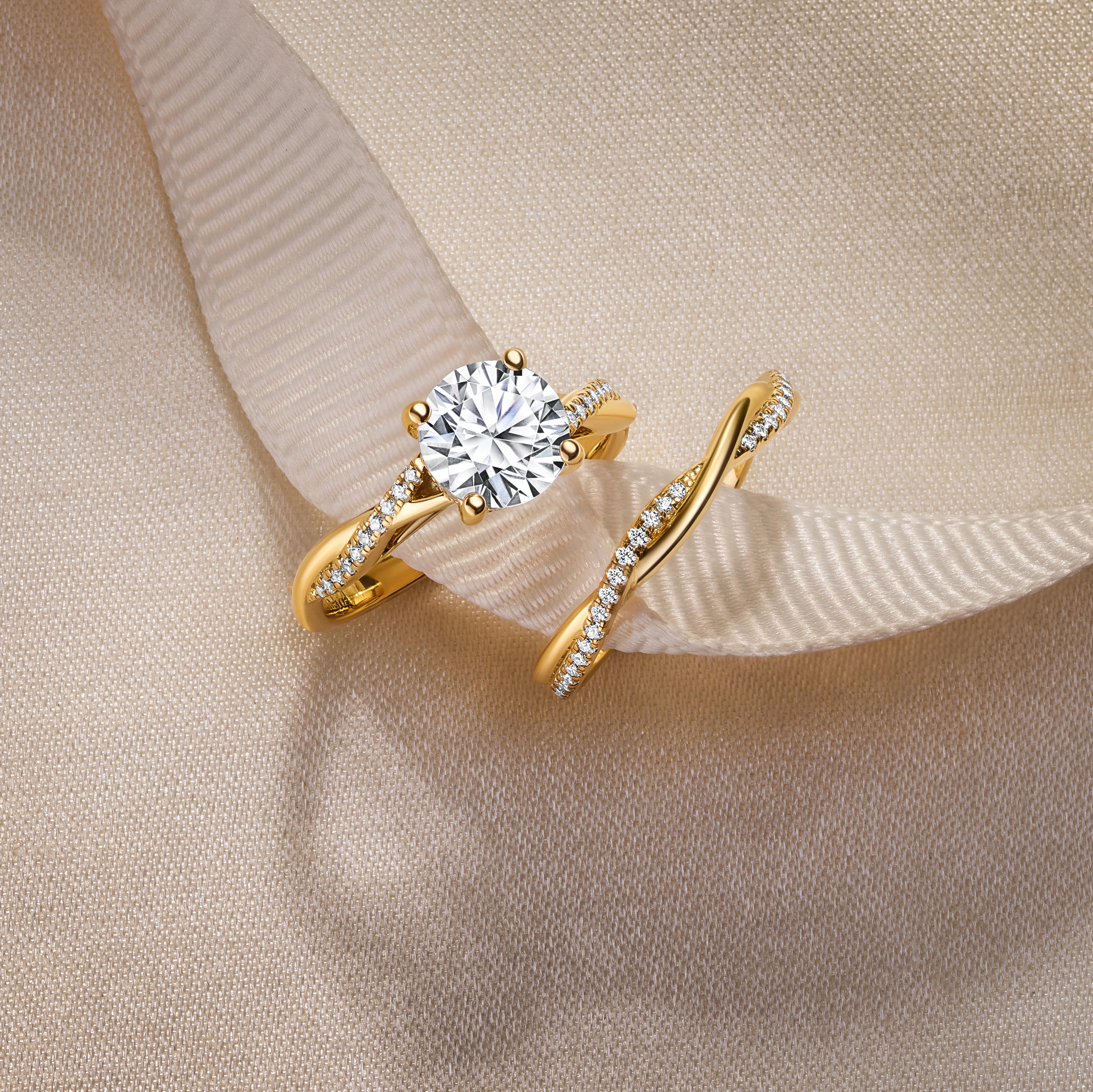 White Thin Classic Diamond Twist Wedding Band – Kirk Kara