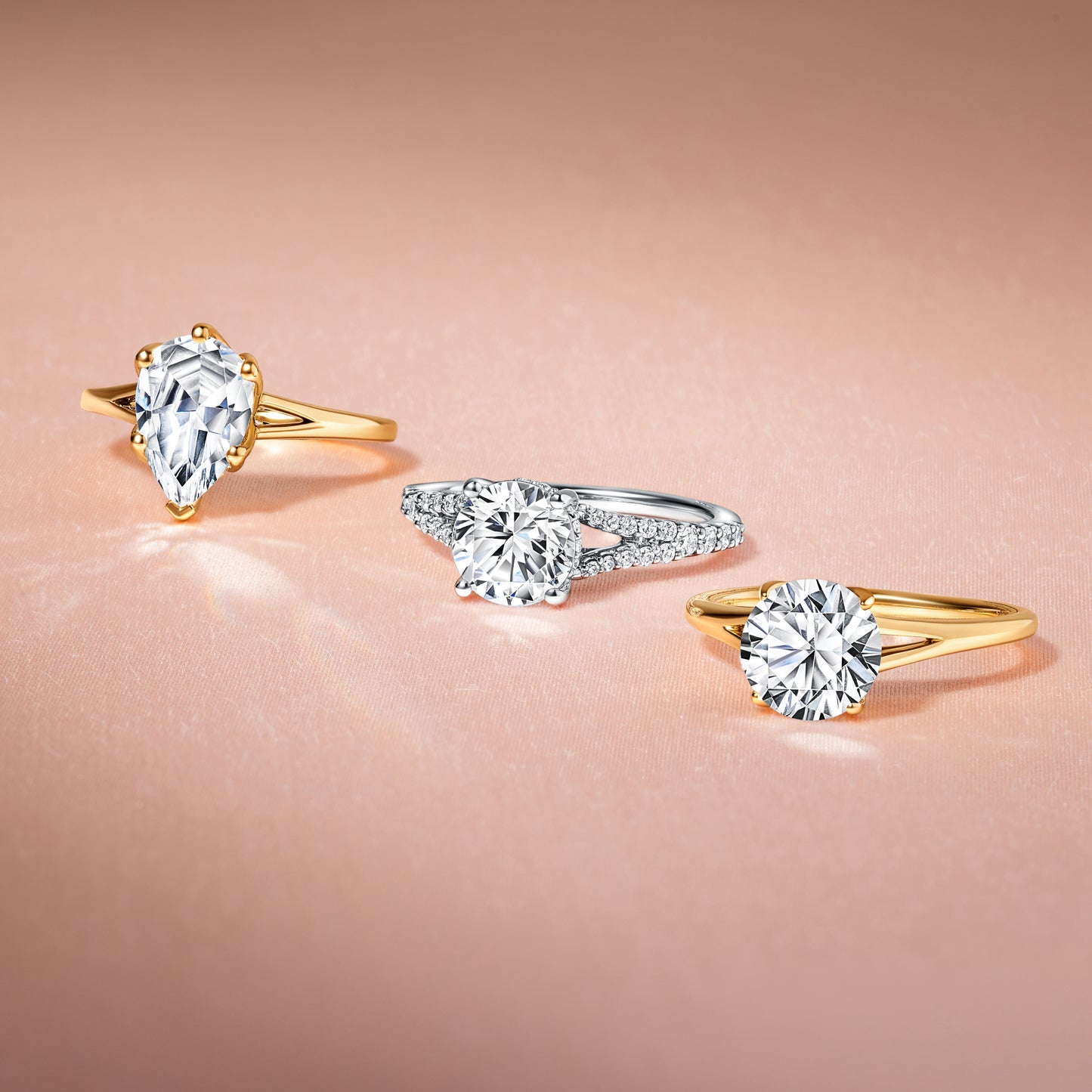 Fancy Split Shank High Polish Engagement Ring