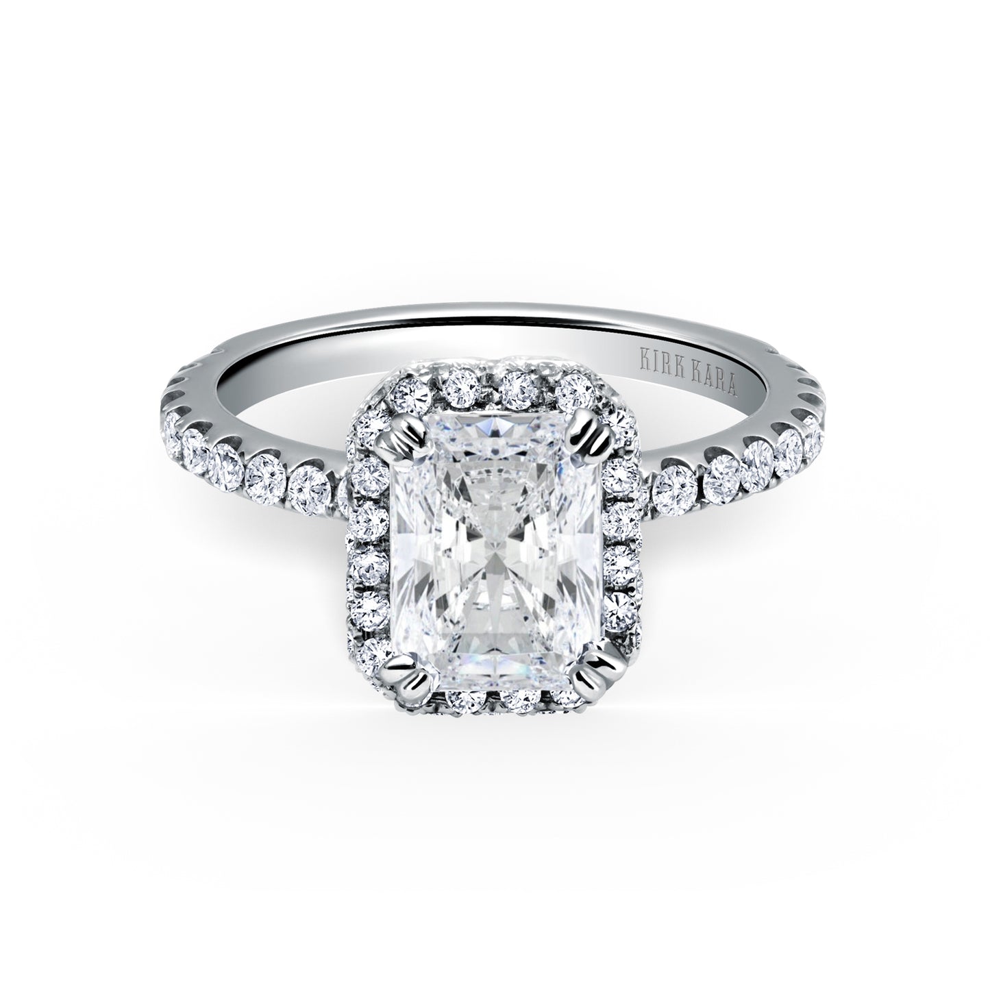 Elegant Halo Ring with 2ct Radiant Certified Lab Diamond Center