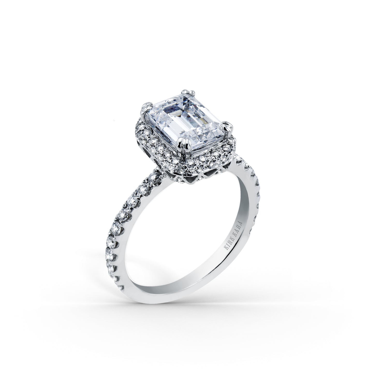 18K White Gold Elegant Halo Diamond Engagement Ring