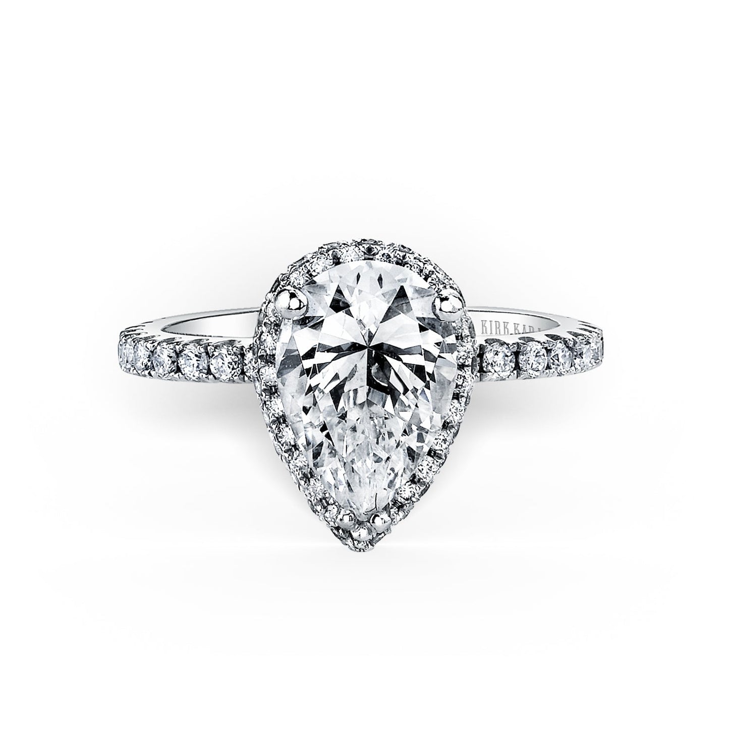 18K White Gold Elegant Halo Diamond Engagement Ring