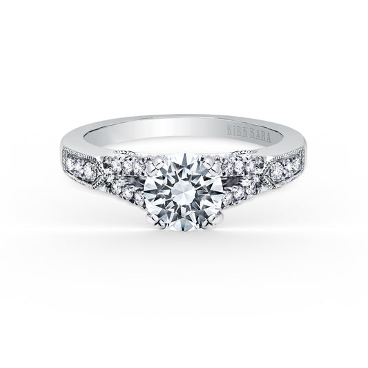 18K White Gold Split Shank Diamond Engagement Ring