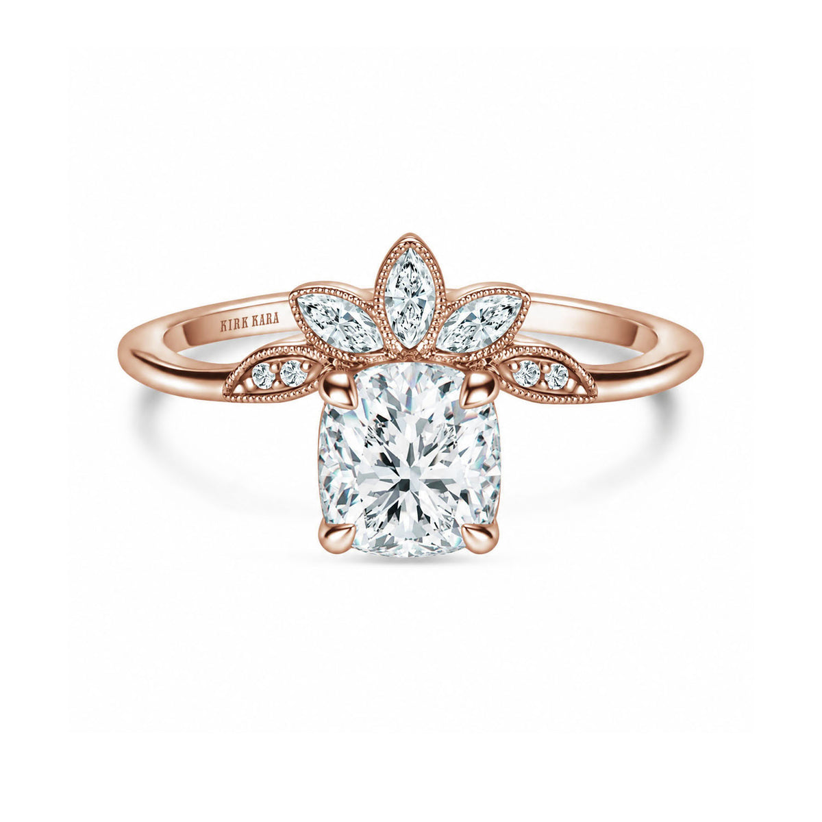 Floral Boho Floating Diamond Engagement Ring