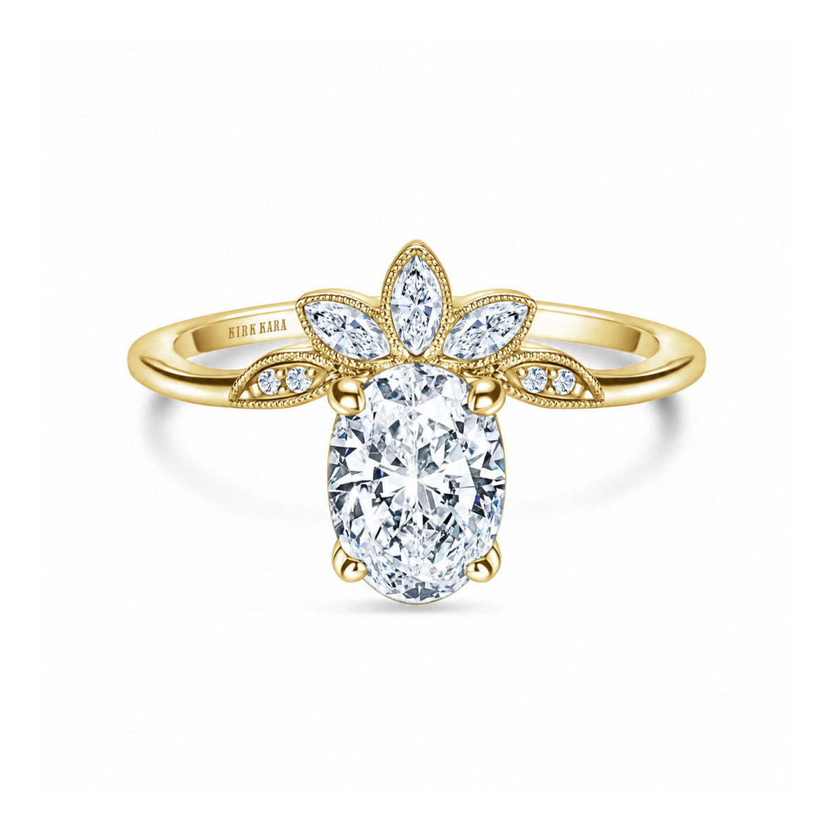 Floral Boho Floating Diamond Engagement Ring