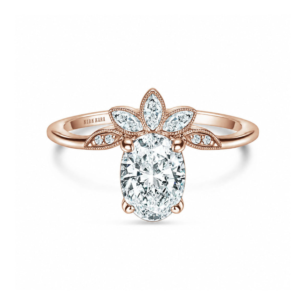 Floral Boho Floating Diamond Engagement Ring