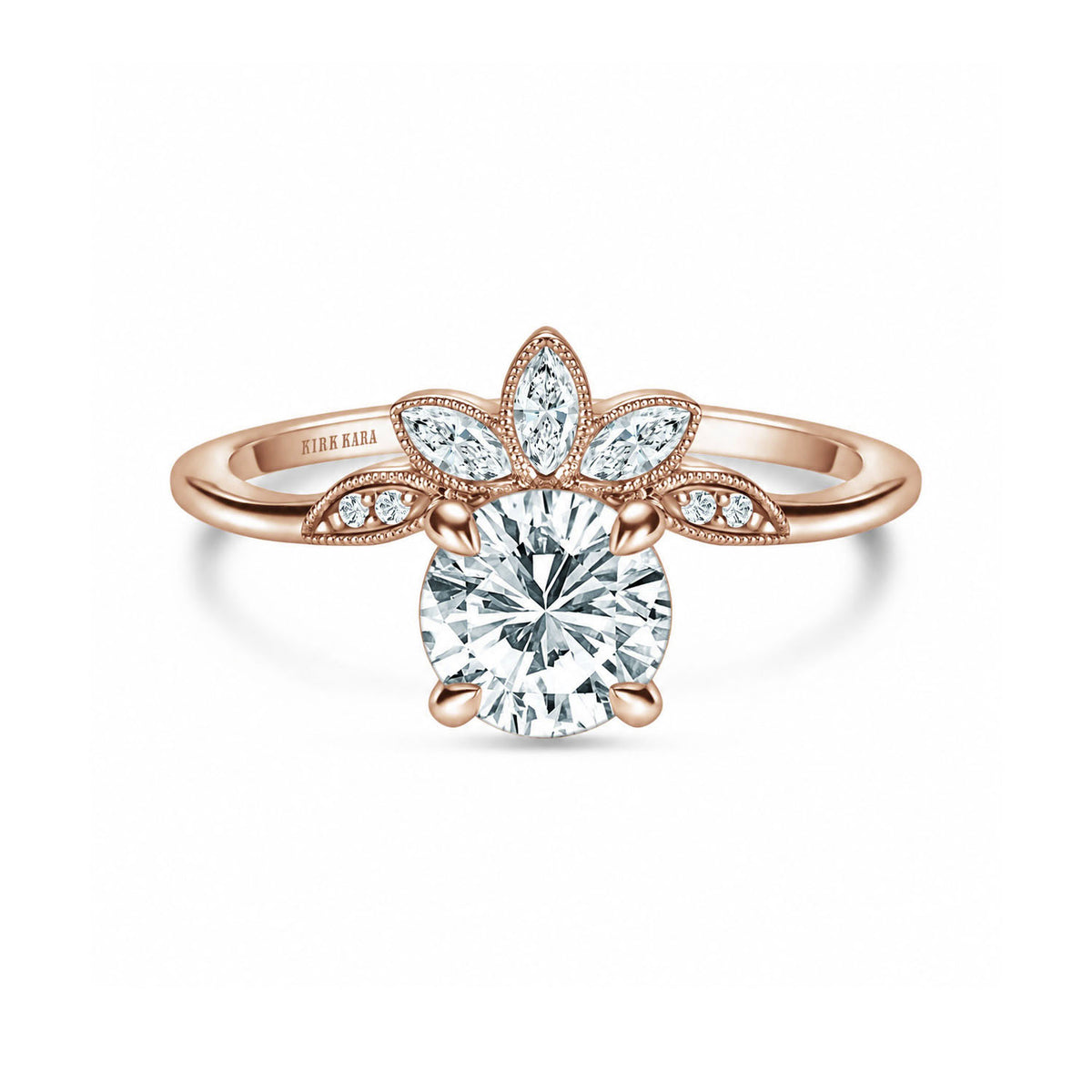 Floral Boho Floating Diamond Engagement Ring