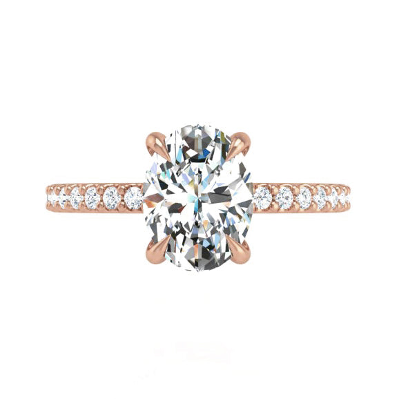 Preset Diamond Solitaire Oval Lab Diamond Engagement Ring