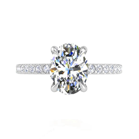Preset Diamond Solitaire Oval Lab Diamond Engagement Ring