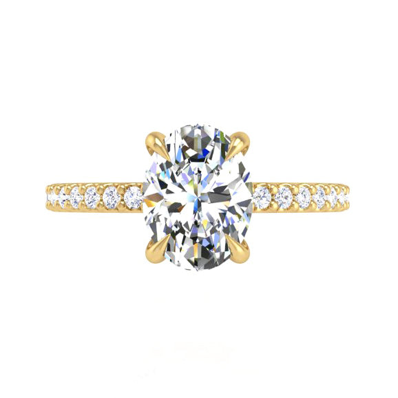Preset Diamond Solitaire Oval Lab Diamond Engagement Ring