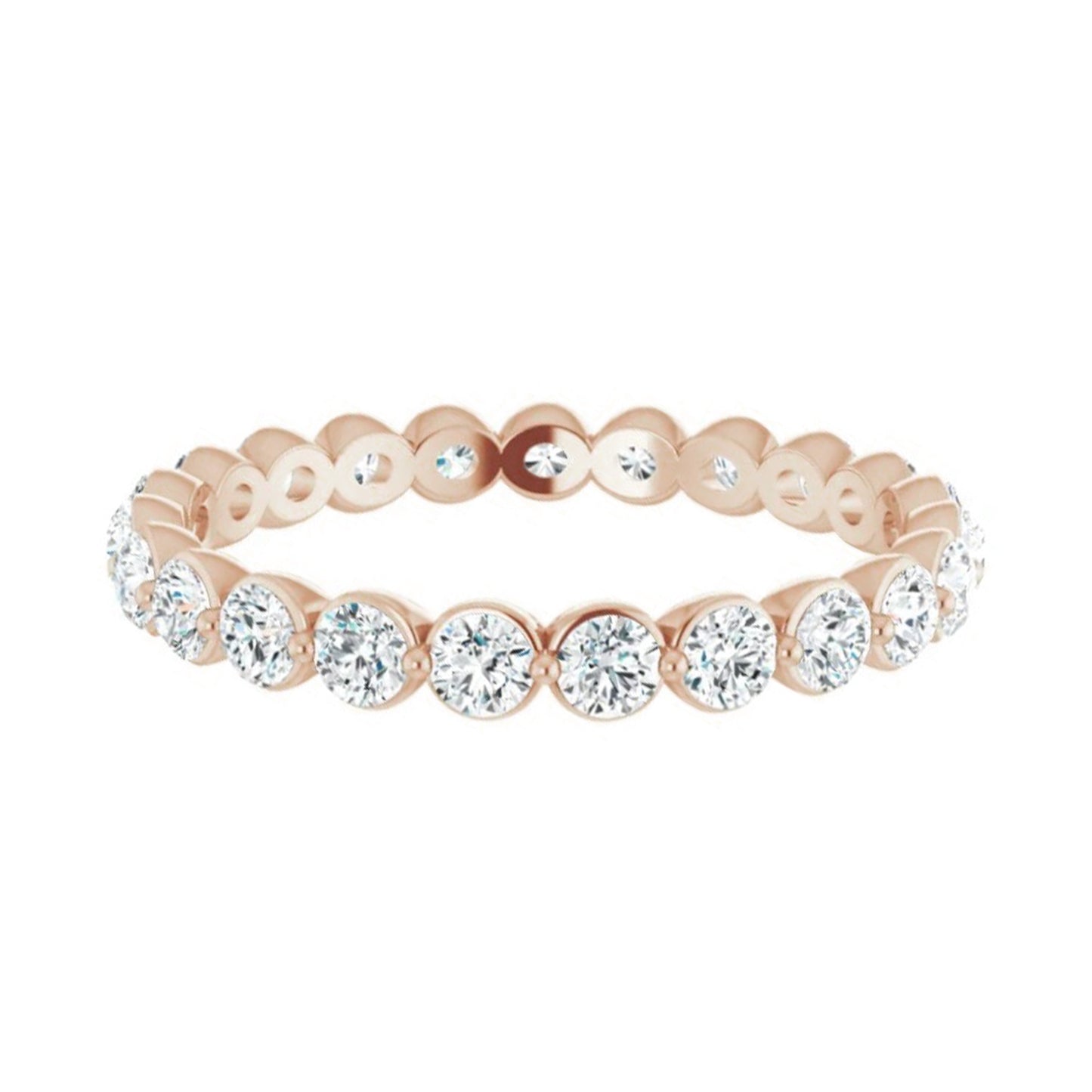 Classic 1 1/4 ctw Round Single Shared Prong Eternity Band