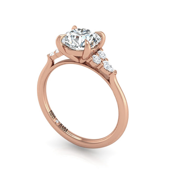 Preset Cluster Side Stone Round Lab Diamond Engagement Ring