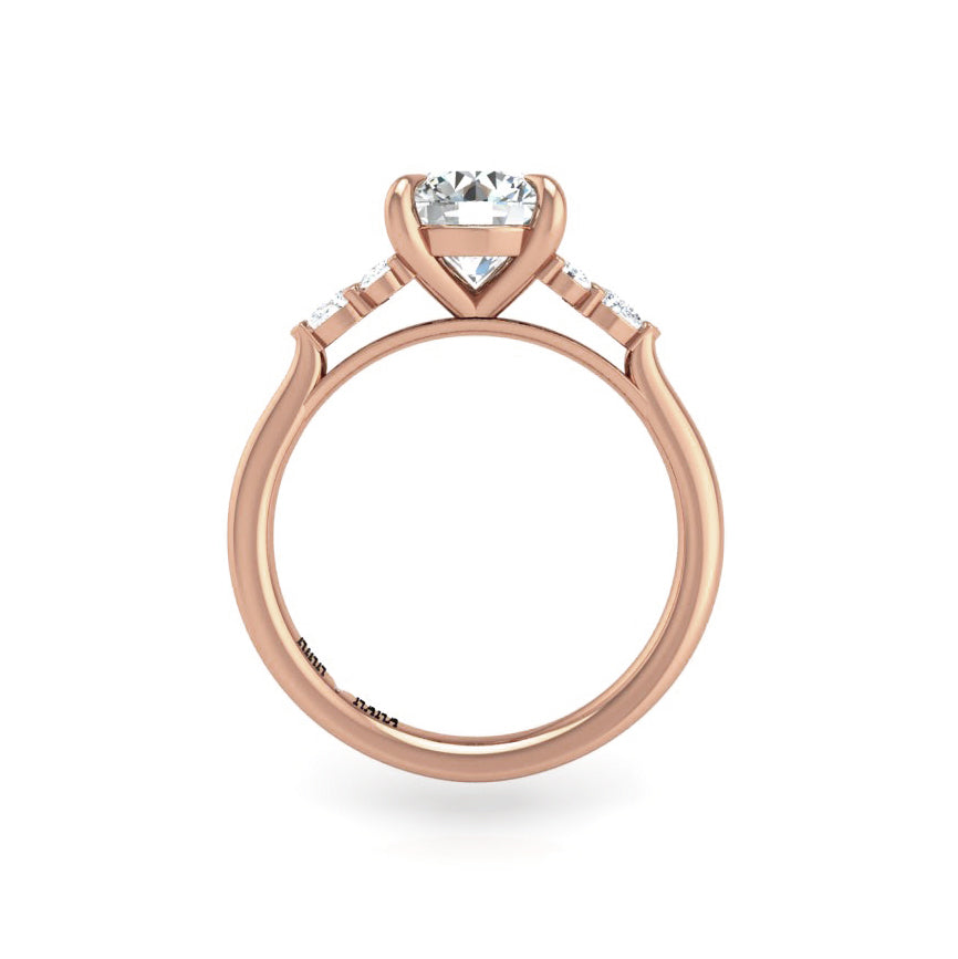 Preset Cluster Side Stone Round Lab Diamond Engagement Ring