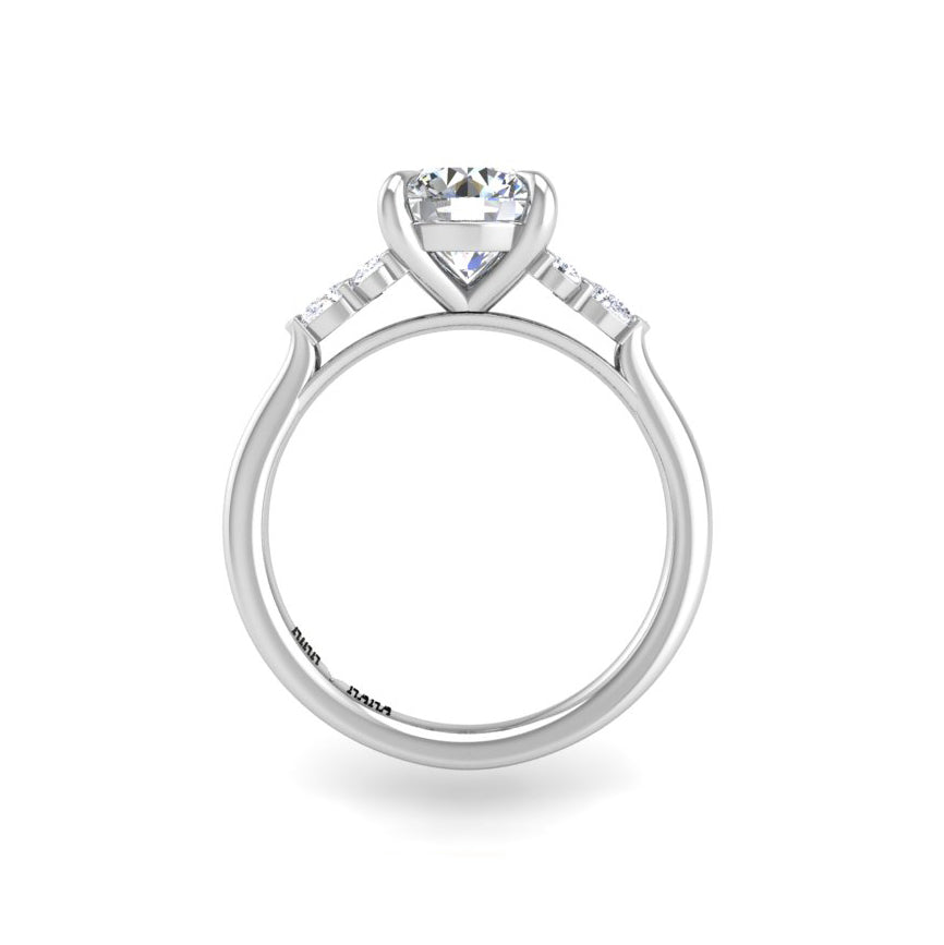 Preset Cluster Side Stone Round Lab Diamond Engagement Ring