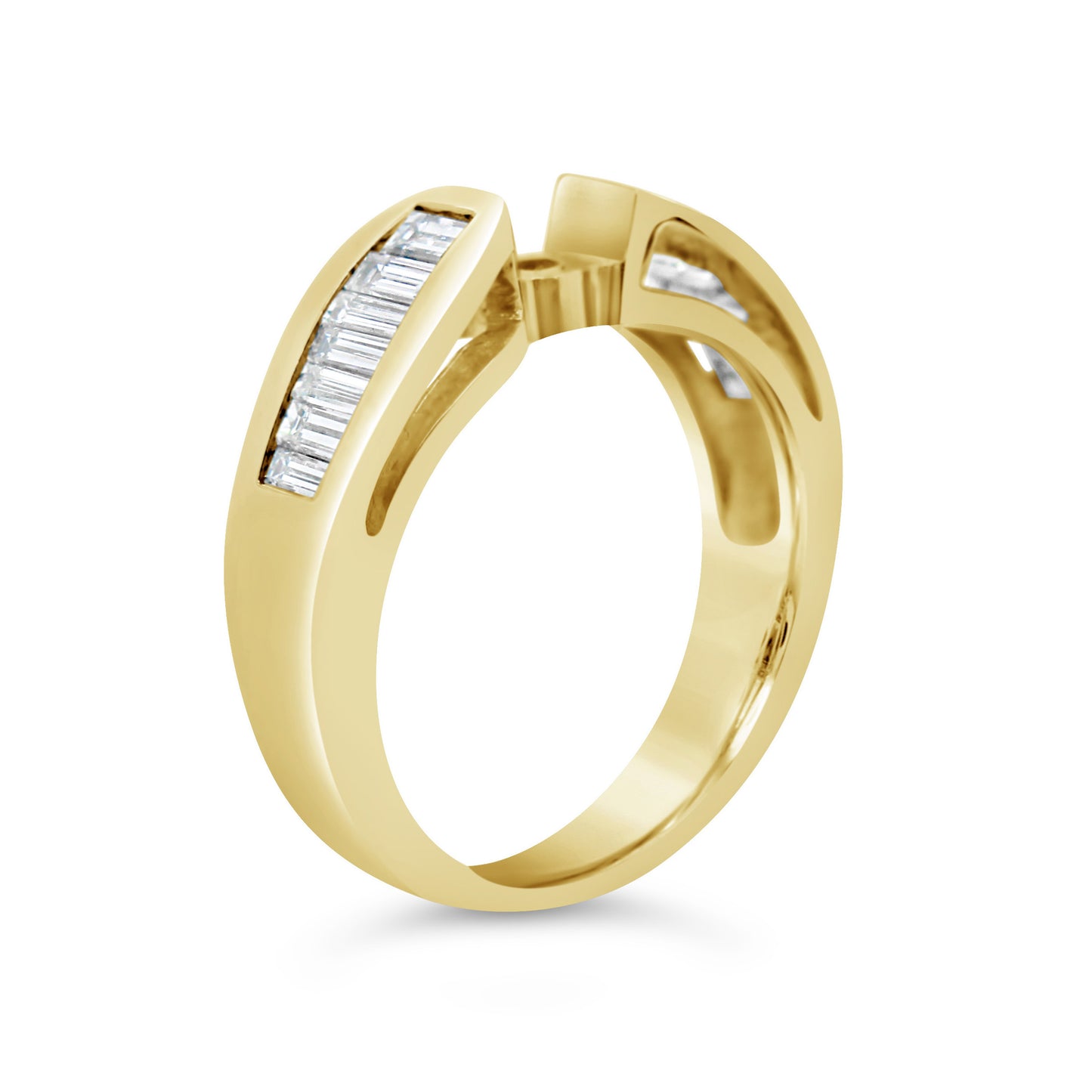 18k Yellow Gold Baguette Diamond Engagement Ring