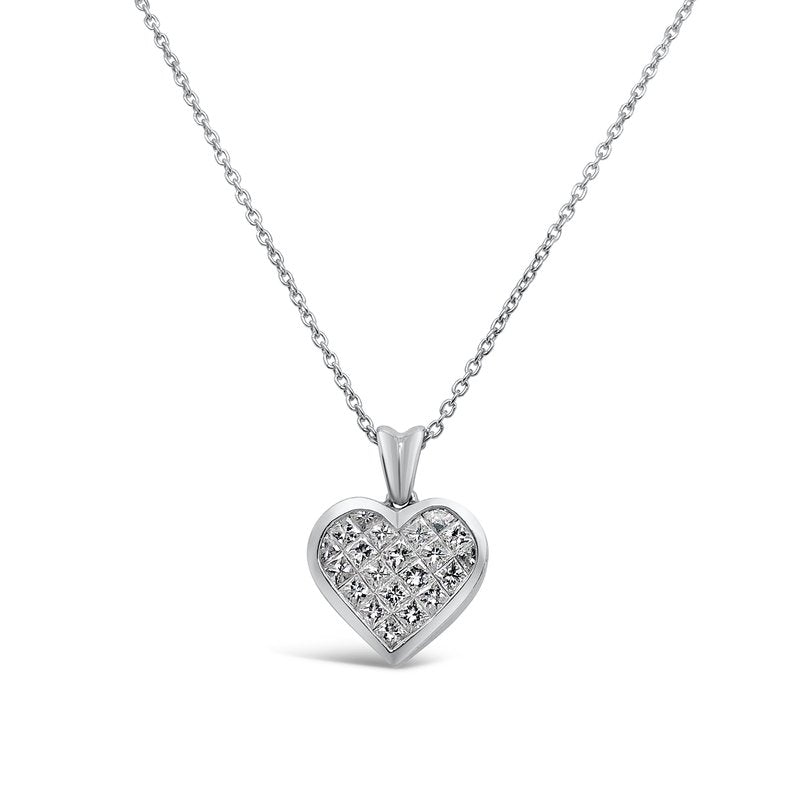 Platinum Diamond Invisible Set Heart Pendant – Kirk Kara