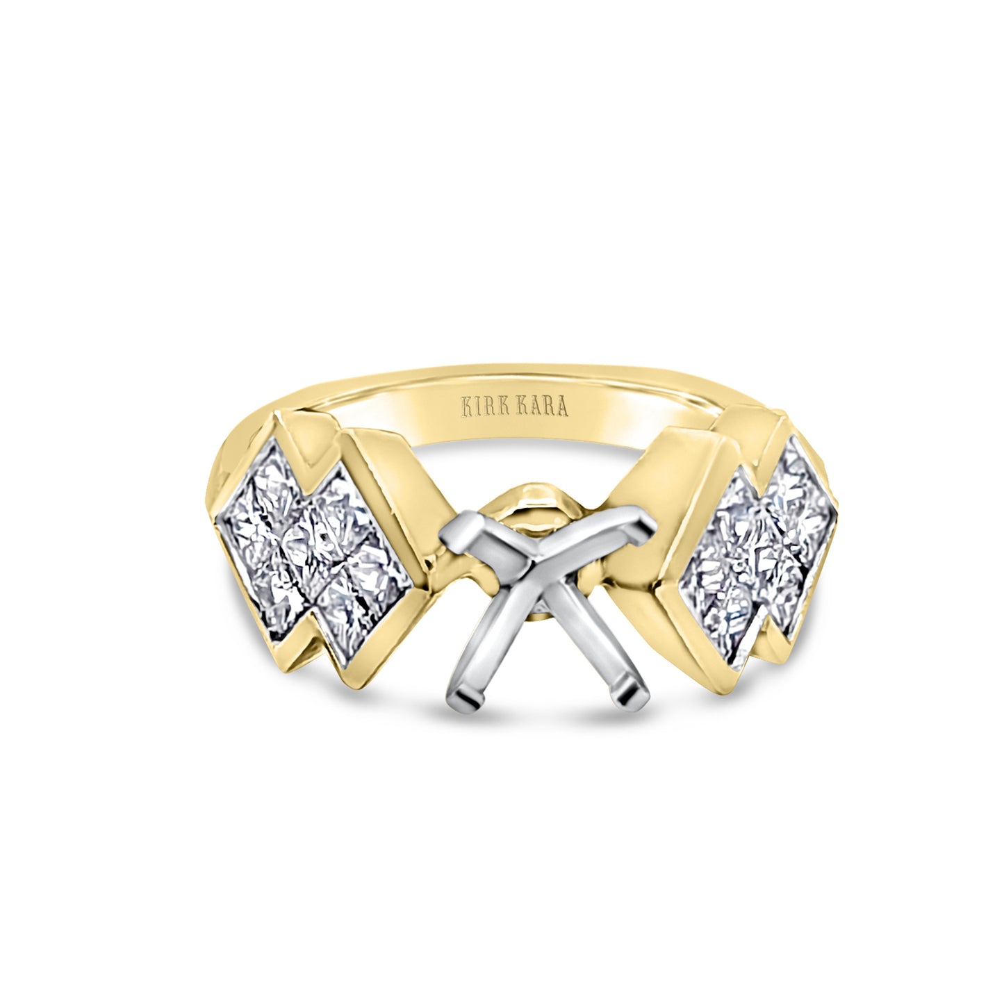 18k Yellow Gold Princess Invisible Set Engagement Ring