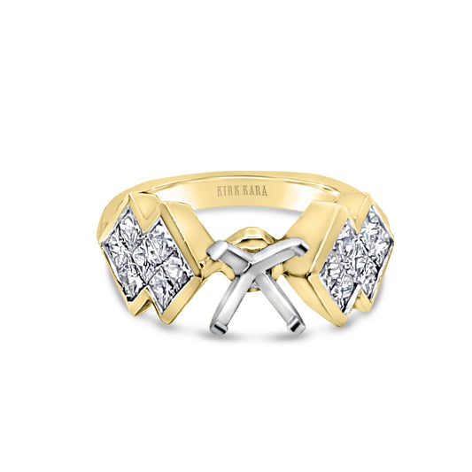 18k Yellow Gold Princess Invisible Set Engagement Ring