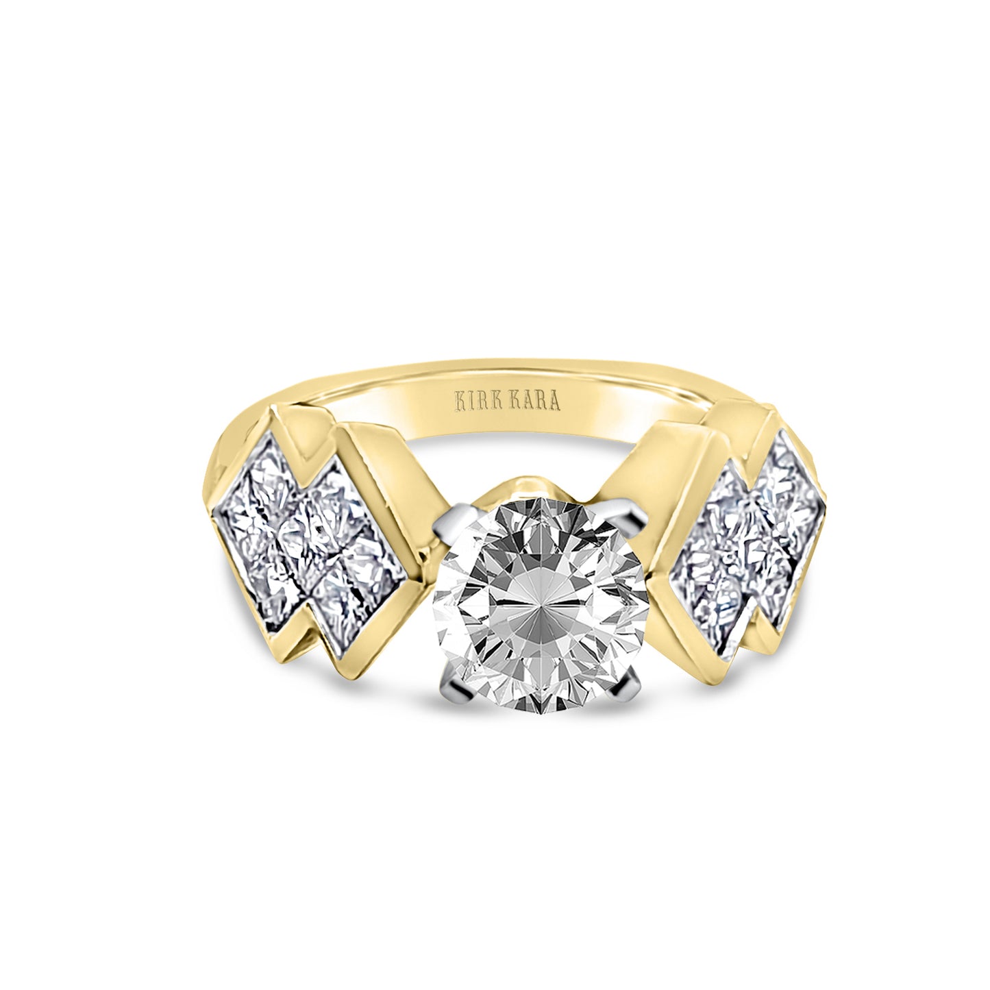 18k Yellow Gold Princess Invisible Set Engagement Ring