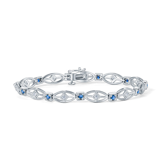 Art Deco Diamond & Sapphire Bracelet