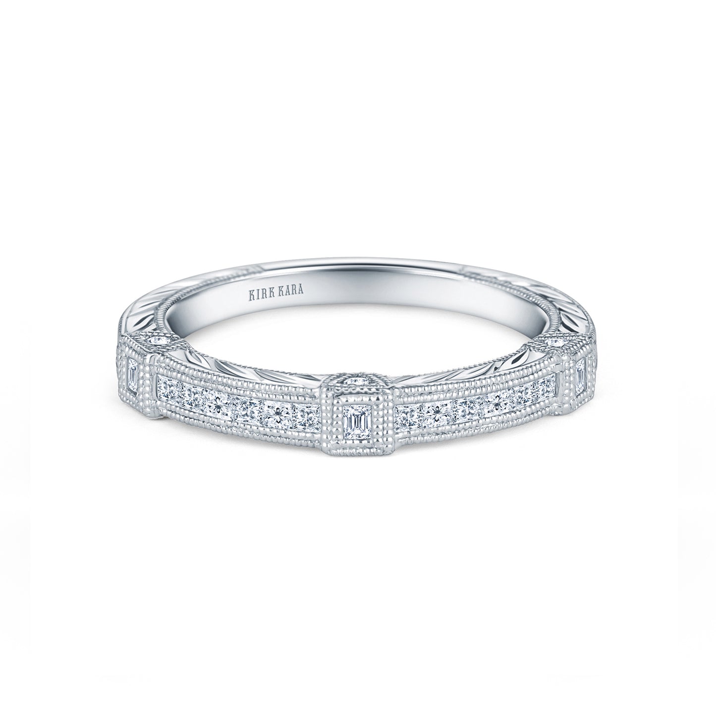 Modern Channel Detailed Diamond Wedding Band