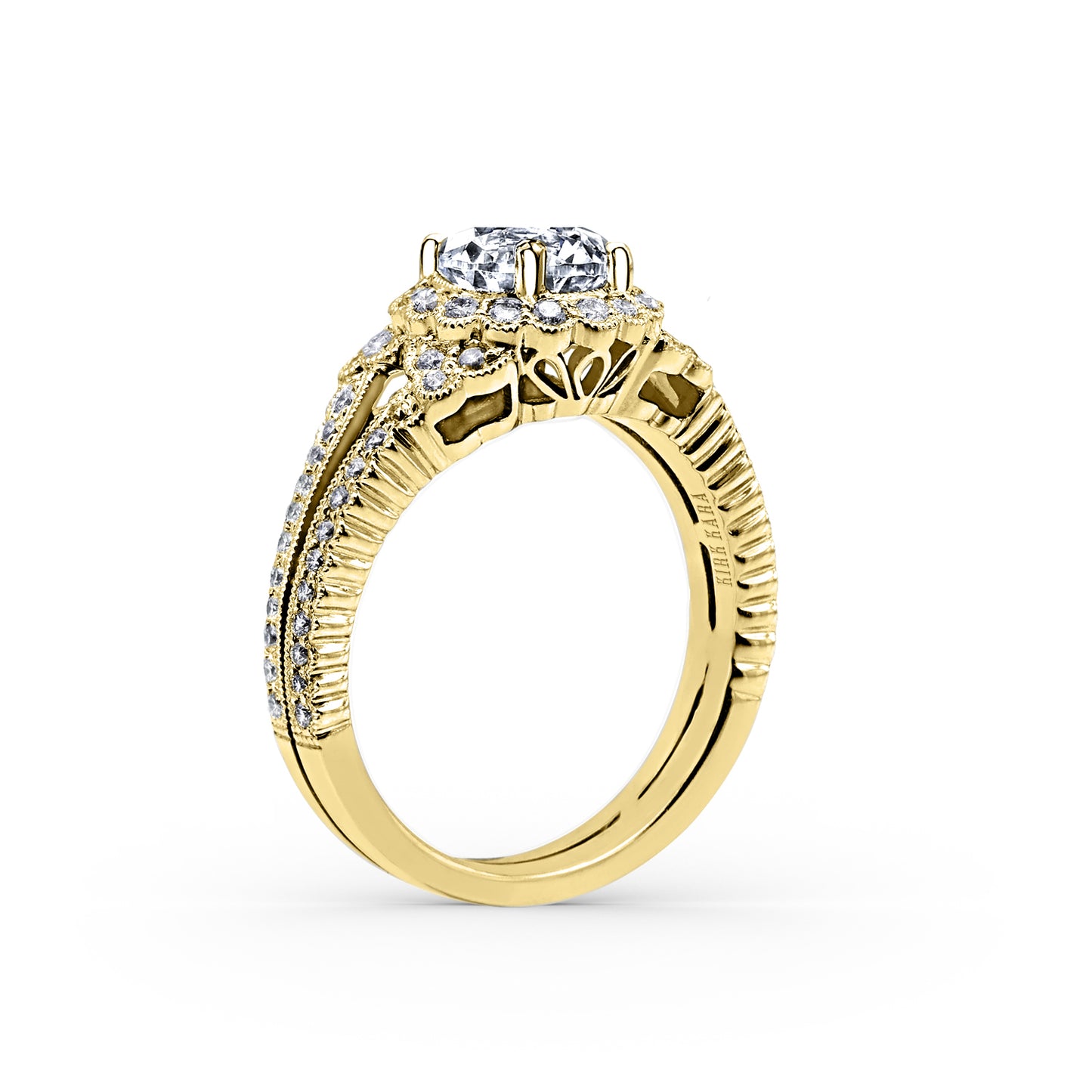 Vintage Halo Diamond Engagement Ring