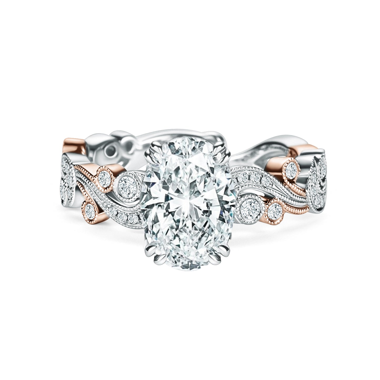 Whimsical Swirl Milgrain Diamond Engagement Ring