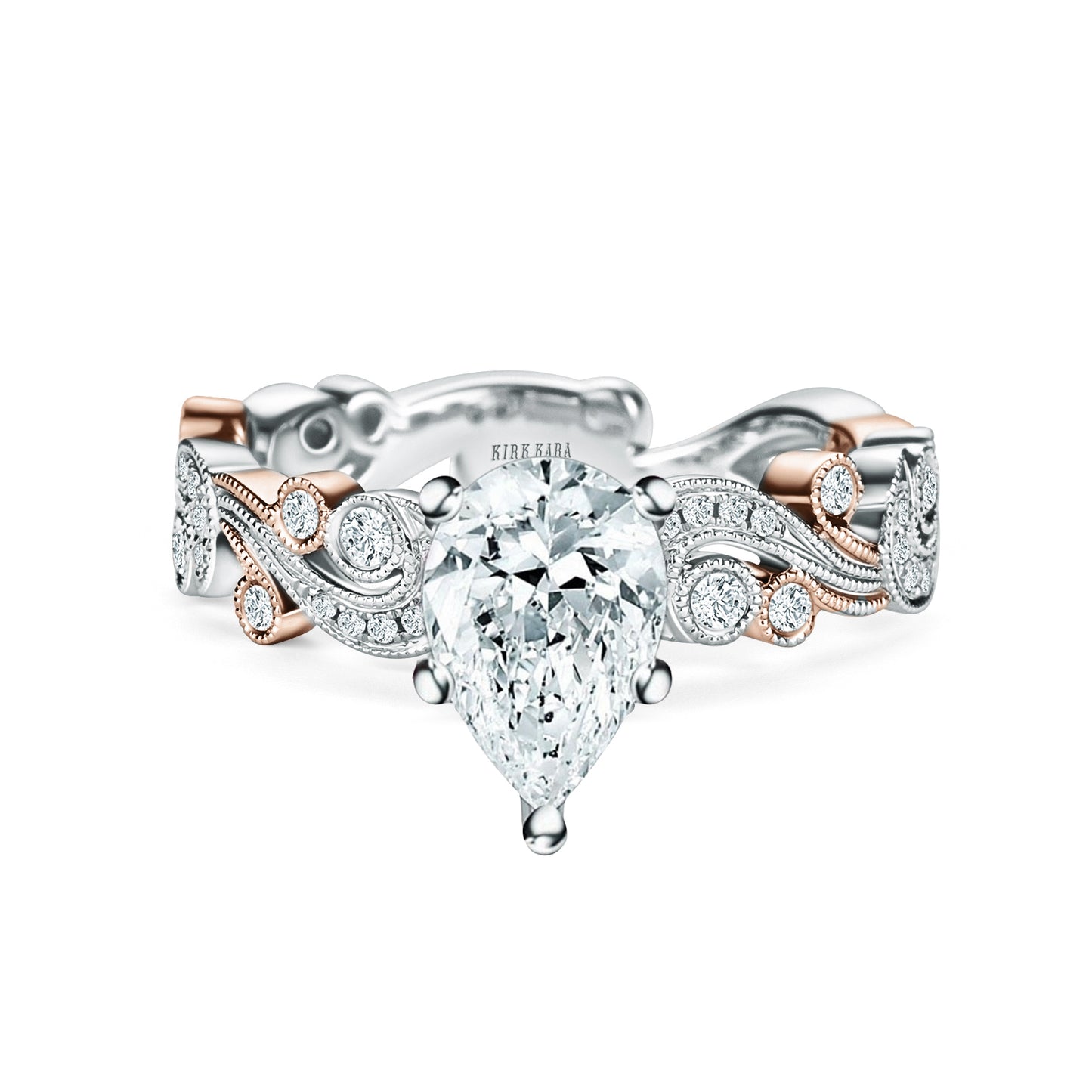 Whimsical Swirl Milgrain Diamond Engagement Ring
