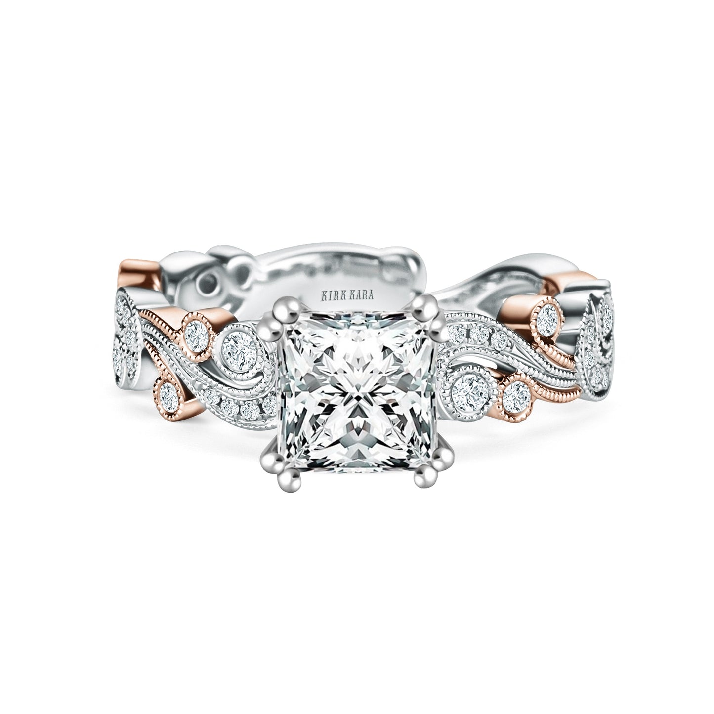 Whimsical Swirl Milgrain Diamond Engagement Ring