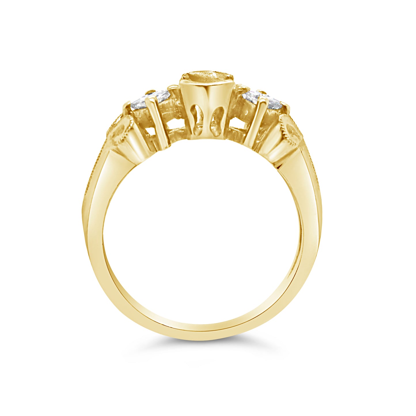 14K Yellow 3-Stone Fancy Diamond Engagement Ring