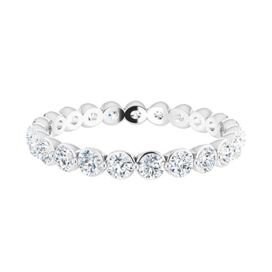 Classic 1 1/4 ctw Round Single Shared Prong Eternity Band