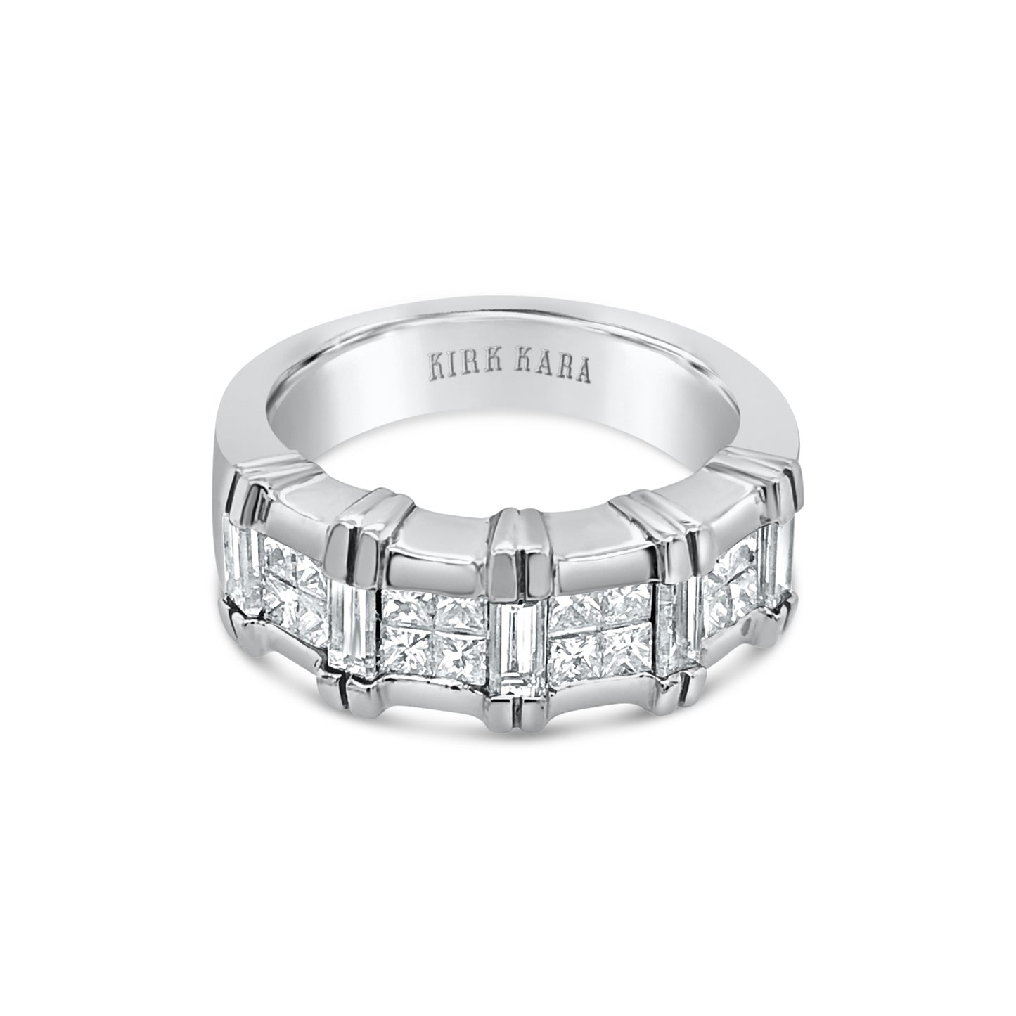 Platinum Princess Baguette Diamond Wedding Band