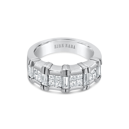 Platinum Princess Baguette Diamond Wedding Band