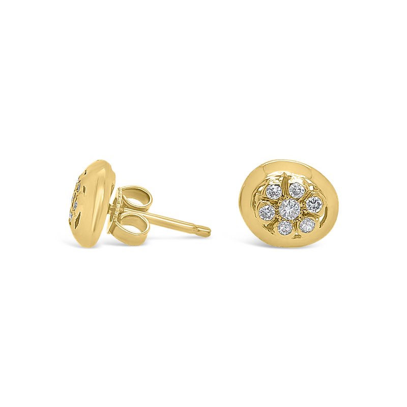 14K Yellow Gold Diamond Stud Earrings