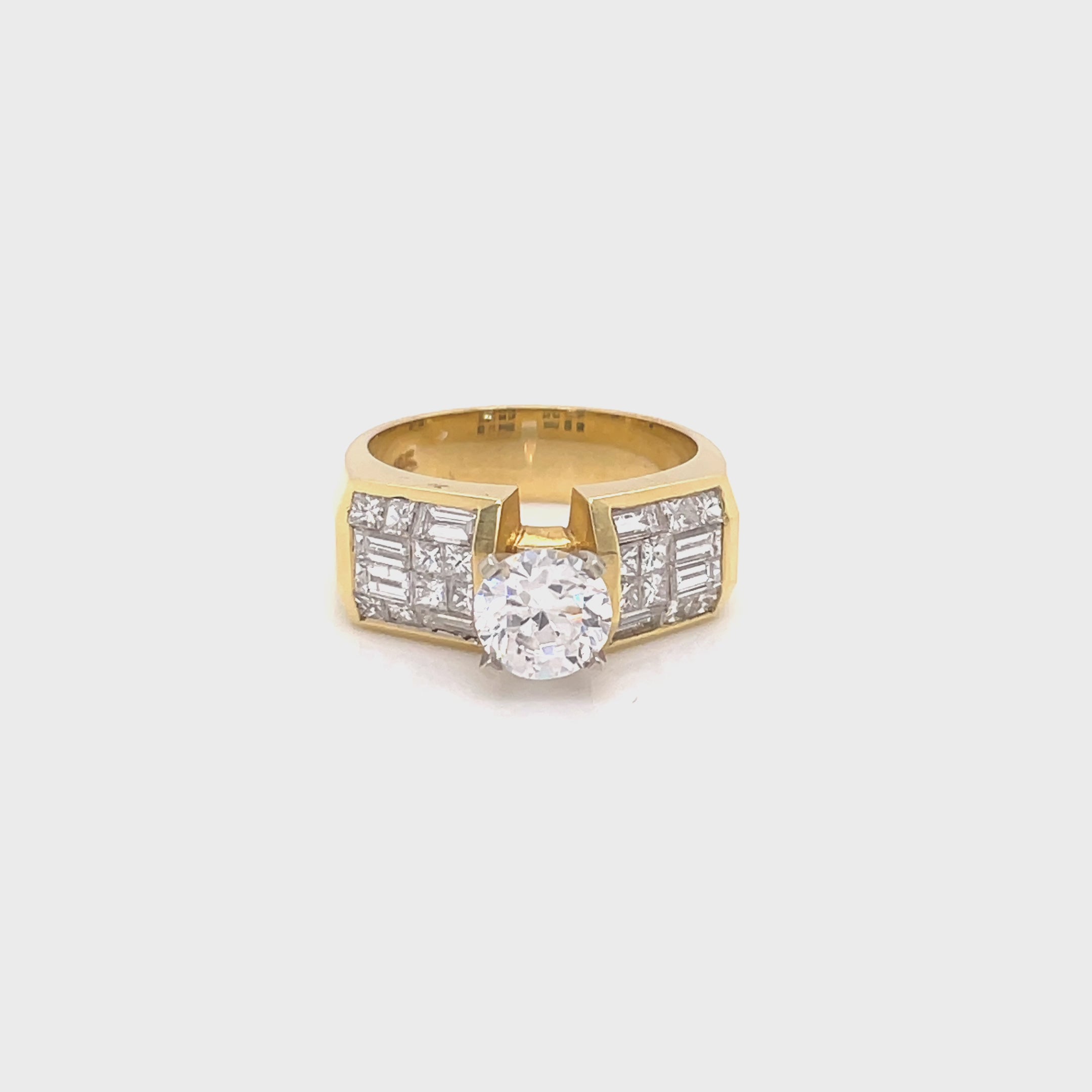 ティアラ　ゴールド17 18K Yellow Gold Baguette Princess Invisible Set Ring – Kirk Kara
