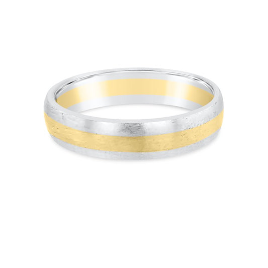 Platinum 18K Yellow Gold Two Tone Wedding Band