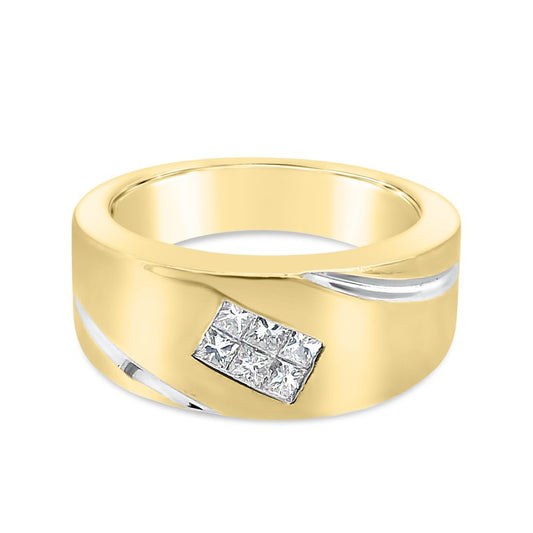 18K Yellow Princess Channel Diamond Band