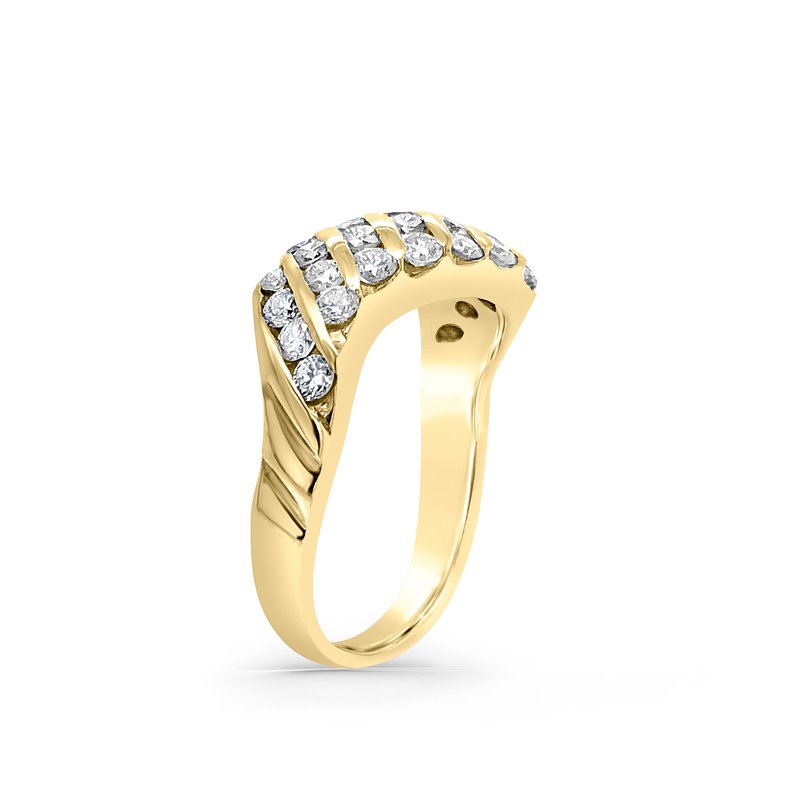 14K Yellow Gold Vintage Channel Diamond Band