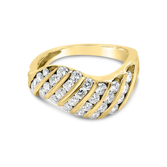 14K Yellow Gold Vintage Channel Diamond Band